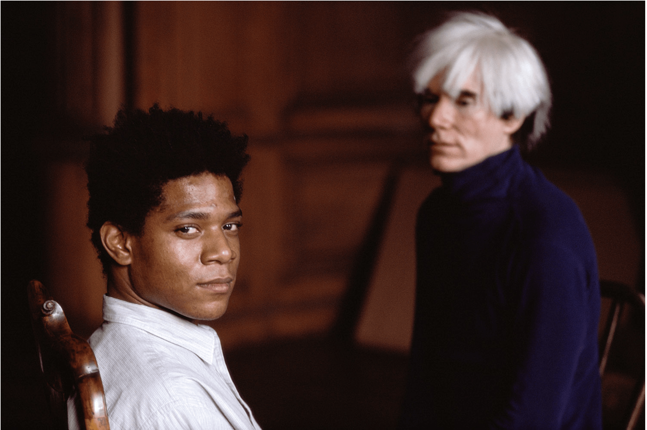 Jean-Michel Basquiat and Andy Warhol photographed by Richard Schulman © 1984 Jean-Michel Basquiat and Andy Warhol photographed by Richard Schulman © 1984